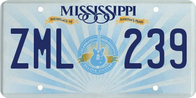 MS license plate ZML239
