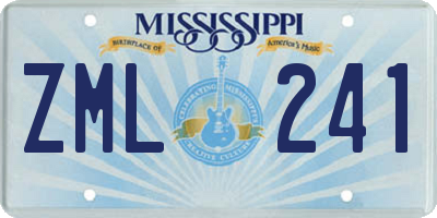 MS license plate ZML241