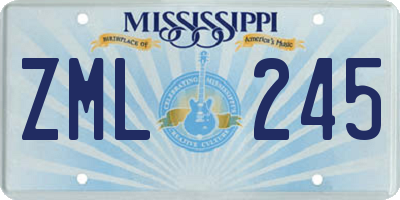 MS license plate ZML245