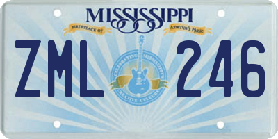 MS license plate ZML246