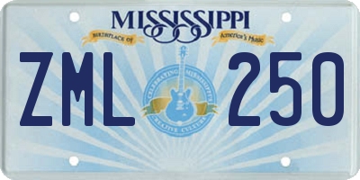 MS license plate ZML250