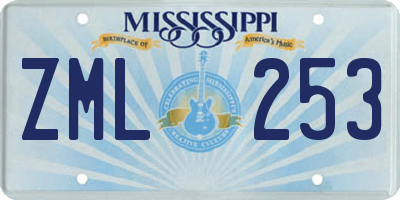 MS license plate ZML253