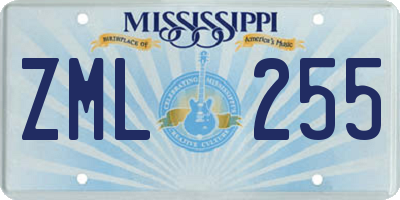 MS license plate ZML255