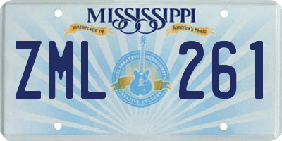 MS license plate ZML261