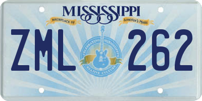 MS license plate ZML262