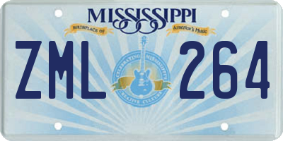MS license plate ZML264