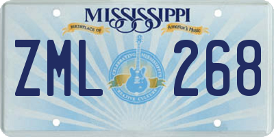 MS license plate ZML268