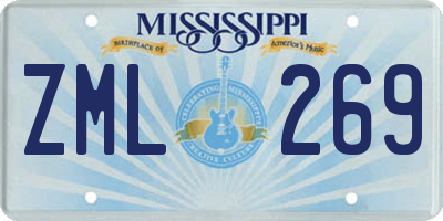 MS license plate ZML269