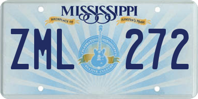 MS license plate ZML272