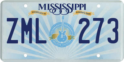 MS license plate ZML273