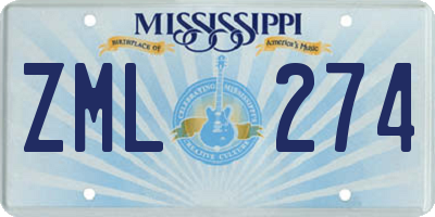 MS license plate ZML274