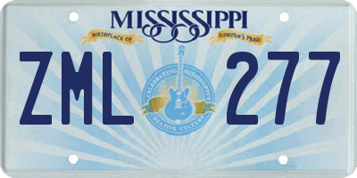 MS license plate ZML277