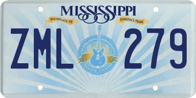 MS license plate ZML279