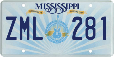 MS license plate ZML281