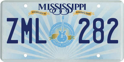 MS license plate ZML282