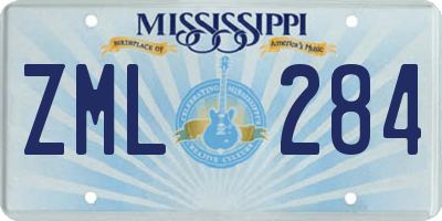 MS license plate ZML284