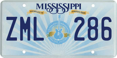 MS license plate ZML286