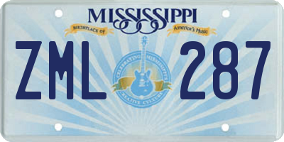 MS license plate ZML287