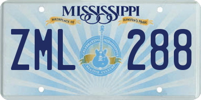 MS license plate ZML288