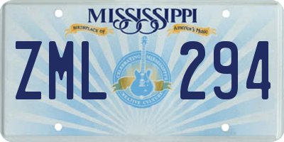 MS license plate ZML294
