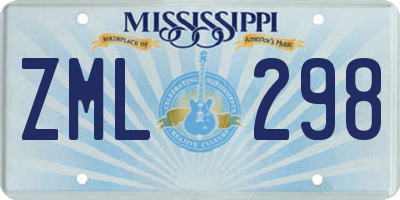 MS license plate ZML298