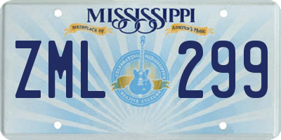 MS license plate ZML299