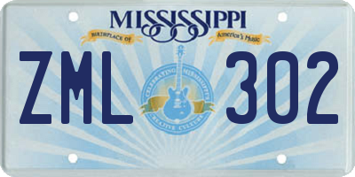 MS license plate ZML302