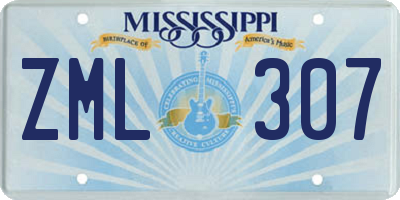 MS license plate ZML307