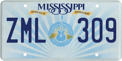 MS license plate ZML309