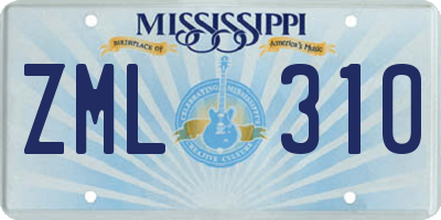 MS license plate ZML310