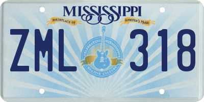 MS license plate ZML318