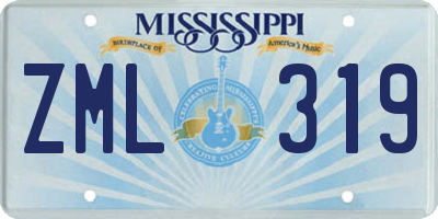 MS license plate ZML319