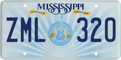 MS license plate ZML320