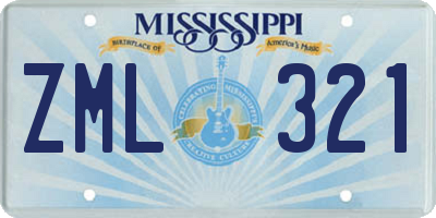 MS license plate ZML321