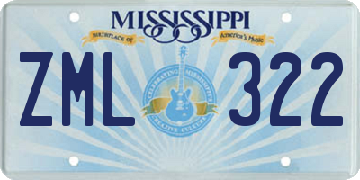 MS license plate ZML322