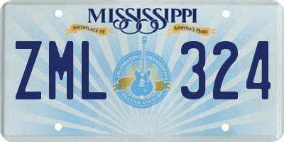 MS license plate ZML324