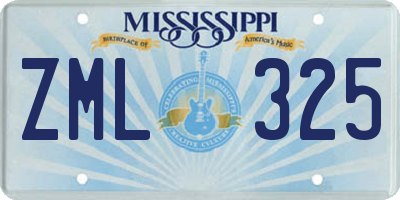 MS license plate ZML325