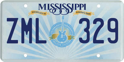 MS license plate ZML329