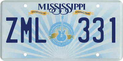 MS license plate ZML331