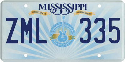 MS license plate ZML335