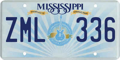MS license plate ZML336