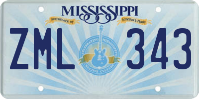 MS license plate ZML343