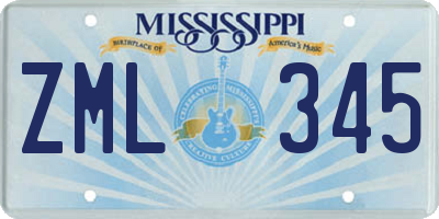 MS license plate ZML345