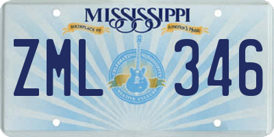 MS license plate ZML346