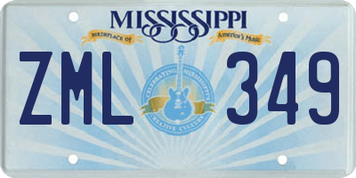 MS license plate ZML349
