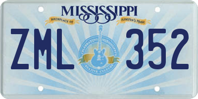 MS license plate ZML352