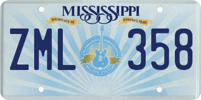MS license plate ZML358