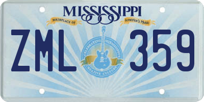 MS license plate ZML359