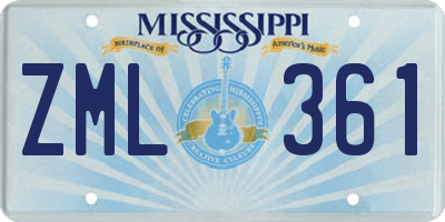 MS license plate ZML361