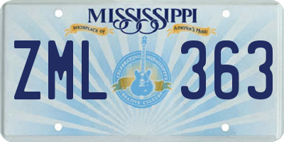 MS license plate ZML363